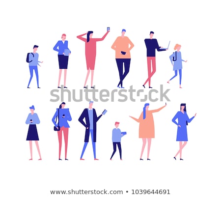 Foto stock: Girl Character Vector Illustration In Flat Style