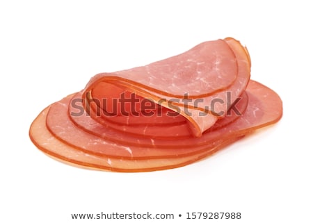 Stock photo: Thin Sliced Smoked Pork Meat