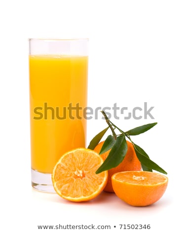 Stock photo: Tangerines Peeled Tangerines And Tangerine Juice In Glass Mandarine Juice