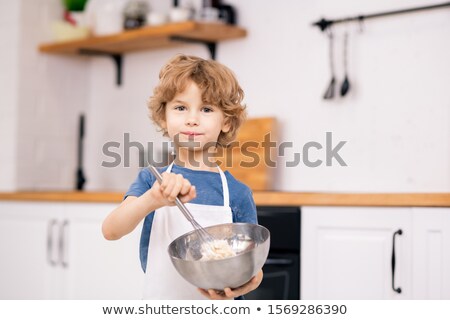 Сток-фото: Blond Hair Boy Cooking
