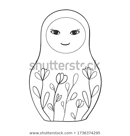 Stok fotoğraf: Matrioshka For Coloring Page Or Decoration For Children