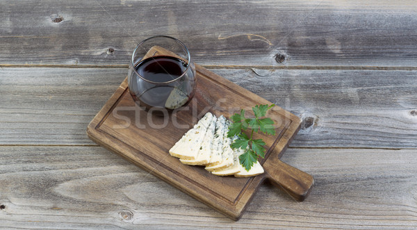 Formaggio vino rosso orizzontale top view Foto d'archivio © tab62