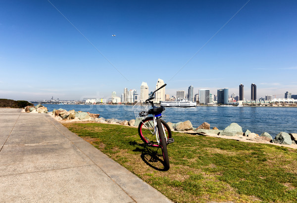 Stock foto: Fahrrad · San · Diego · Skyline · Gebäude · Natur · Sport