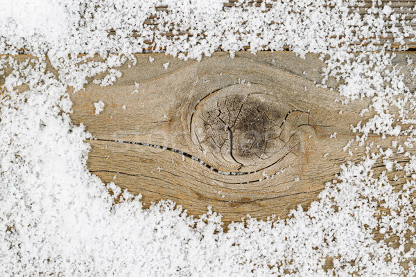 Close up of snow on rustic wood  Stock photo © tab62