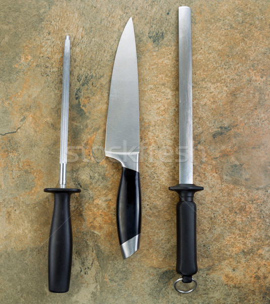 Nagy konyha kés természetes kő fotó Stock fotó © tab62