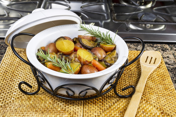 White Pot filled with Home Cooked Curry Meal  Stock photo © tab62