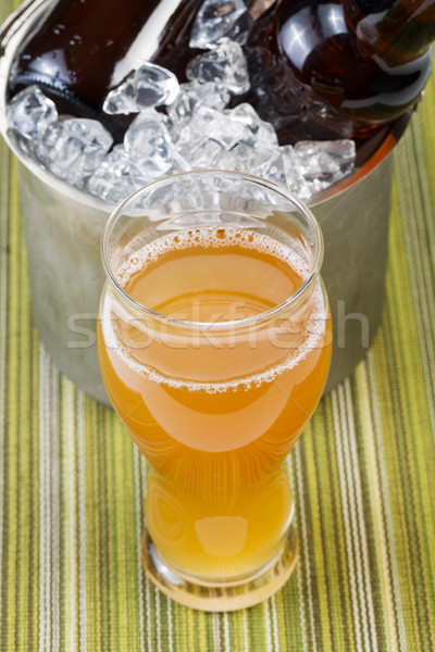 Cerveza extra botellas hielo cubo Foto stock © tab62
