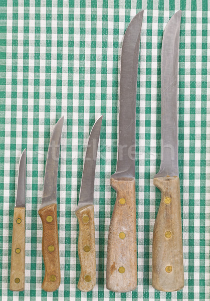 Old Knife Set on Cloth Napkin  Stock photo © tab62