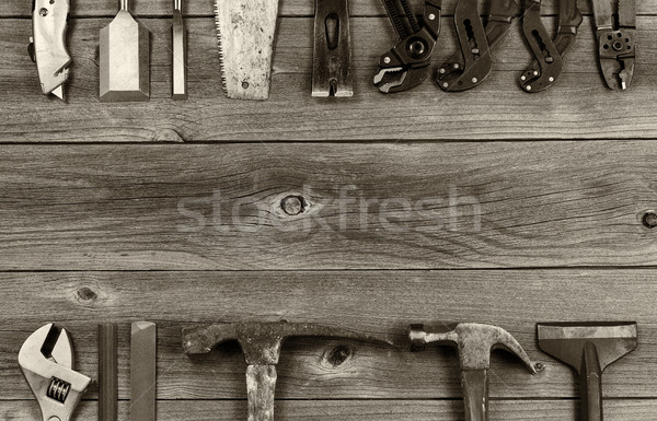 Old Work Tools on Aged Wood  Stock photo © tab62