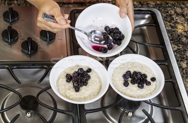 Blueberries and Oatmeal for Breakfast Stock photo © tab62