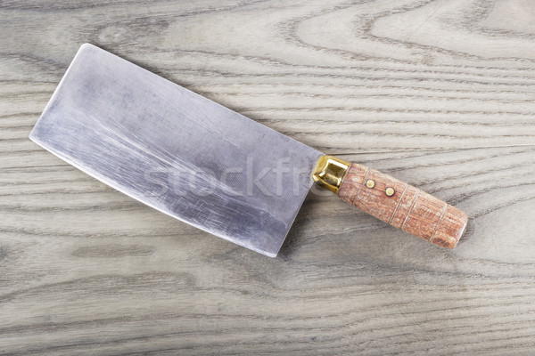 Foto stock: Usado · açougueiro · faca · madeira · velho · envelhecimento