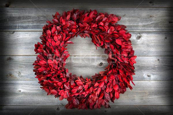 Natural leaf wreath, with vignette, for the seasonal holidays on Stock photo © tab62