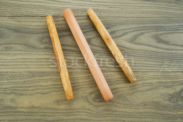 Bread Rollers on Aged White Ash Boards  Stock photo © tab62