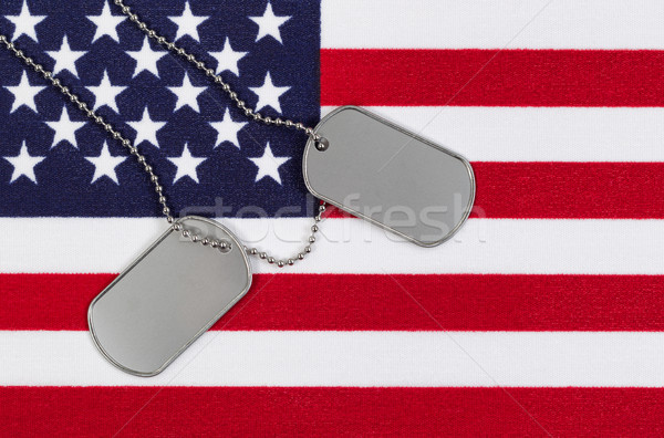 Close up of military identification tags on USA Flag  Stock photo © tab62