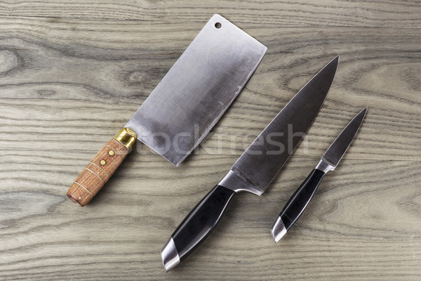 Birincil mutfak bıçak ayarlamak kasap büyük Stok fotoğraf © tab62