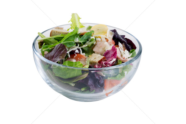 Fresh salad in glass bowl isolated on white background  Stock photo © tab62