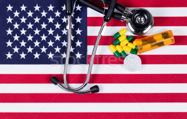 медицинской стетоскоп капсулы Соединенные Штаты Америки флаг Сток-фото © tab62