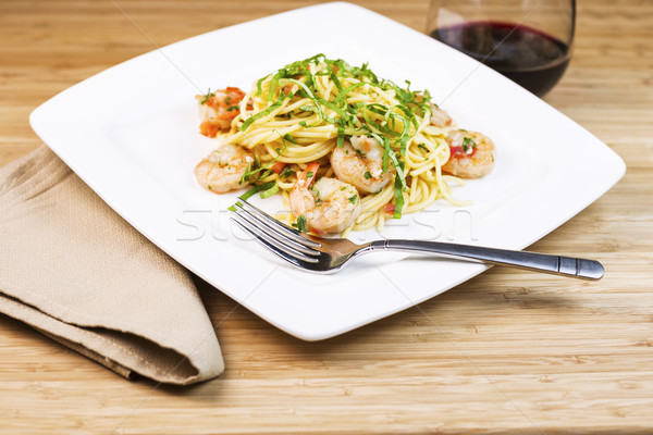Shrimp Pasta Dish with Wine  Stock photo © tab62