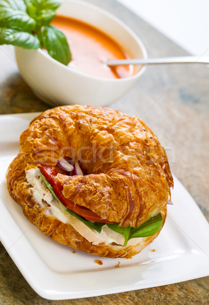 Chicken Sandwich and Soup Ready for Eating  Stock photo © tab62