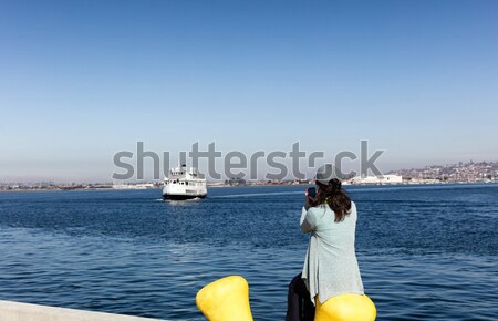 Vrouw foto's San Diego lopen taart Stockfoto © tab62