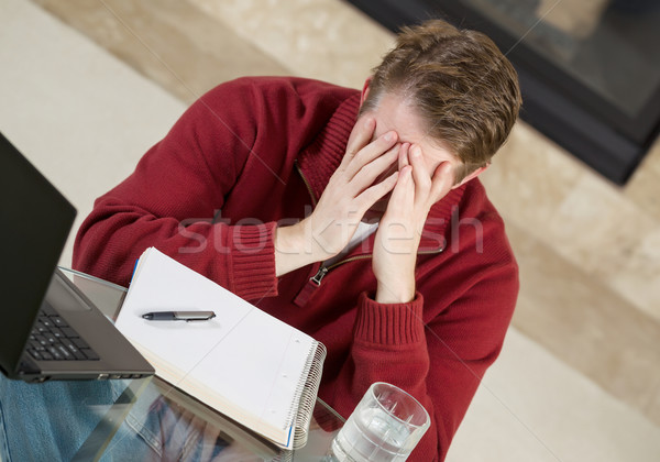 Homme mûr stress travail maison horizontal [[stock_photo]] © tab62