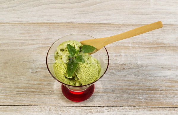 Fresco chá verde sorvete pronto comer horizontal Foto stock © tab62