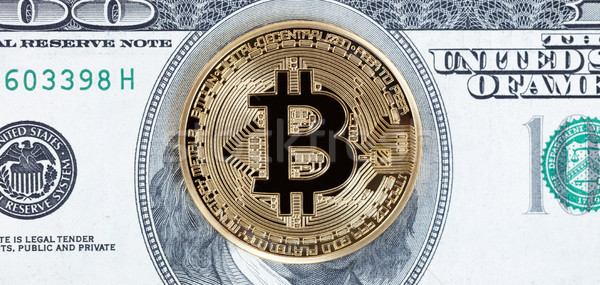 Bitcoin moeda papel moeda ouro computador dinheiro Foto stock © tab62