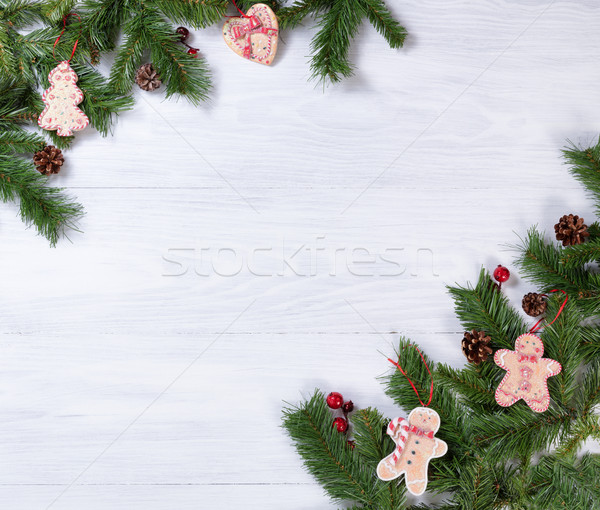 Rustic alb Crăciun decoratiuni colturi Imagine de stoc © tab62