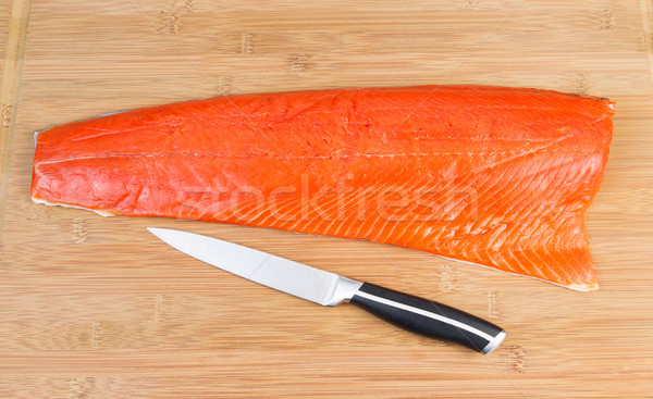 Red Salmon with Cutting Knife on Board  Stock photo © tab62