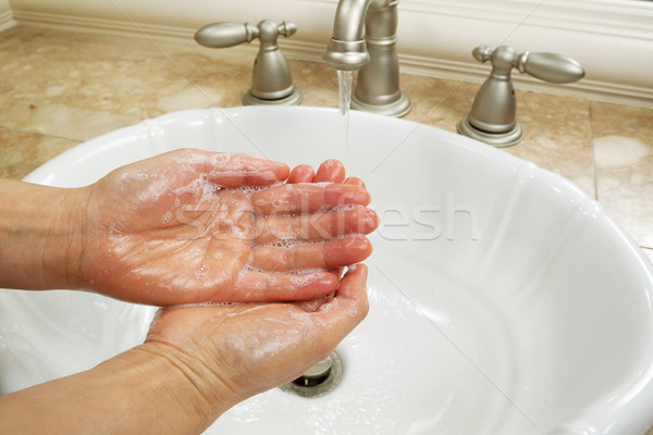 Lathering Hands with Soap for washing Stock photo © tab62