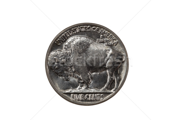 Pristine Buffalo Nickel on white background  Stock photo © tab62