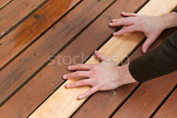 Stock photo: Replacing Cedars Boards on Deck