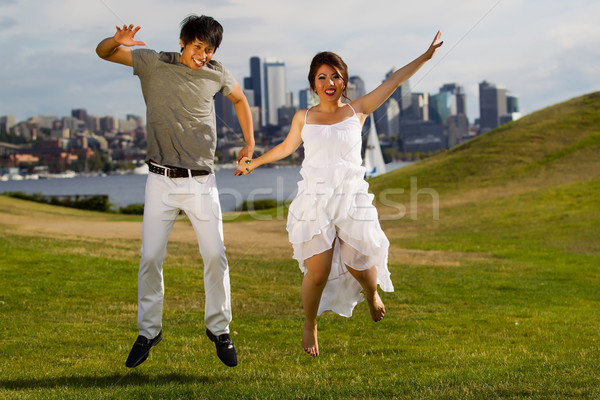 Young Couple Having fun Outdoors  Stock photo © tab62