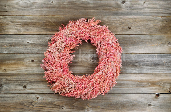 Natural Sorghum Grass Wreath on weathered wood Stock photo © tab62