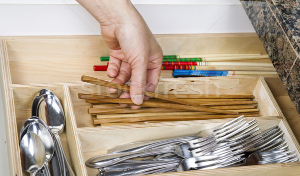 Organizing Kitchen Drawer  Stock photo © tab62