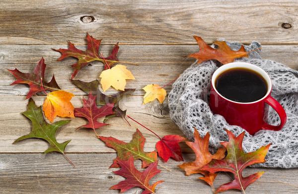 Stock photo: Hot cup of dark coffee for the Autumn Season