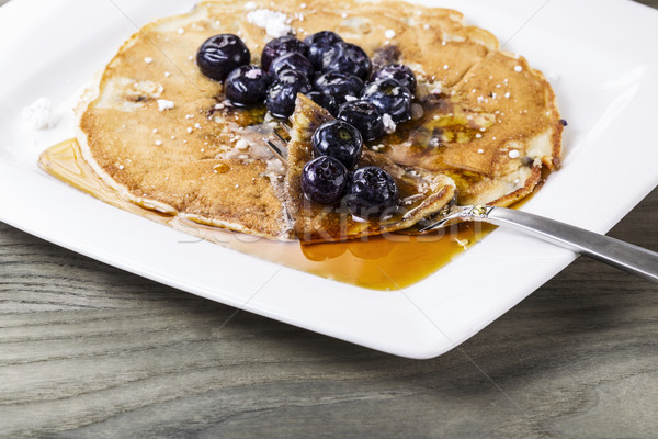 Golden Maple Syrup with Blueberry Pancakes  Stock photo © tab62