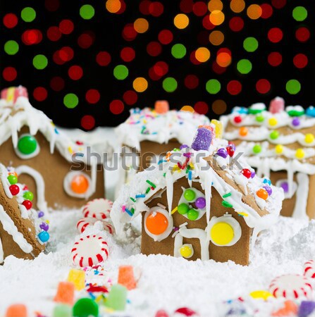 Gingerbread Houses Covered with Snow  Stock photo © tab62