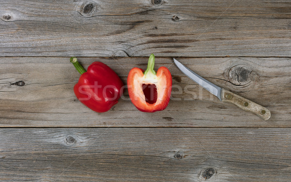 Sliced ripe bell pepper and paring knife  Stock photo © tab62