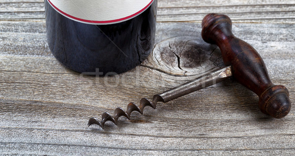 コークスクリュー ワインボトル 素朴な 木材 ストックフォト © tab62