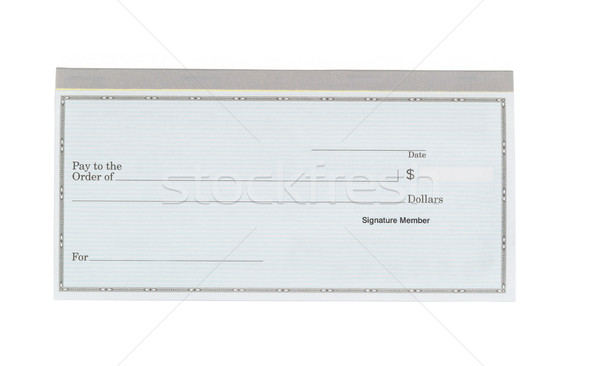 Talão de cheques branco área de trabalho isolado contabilidade Foto stock © tab62