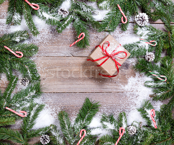 Zdjęcia stock: Jodła · candy · rustykalny · christmas