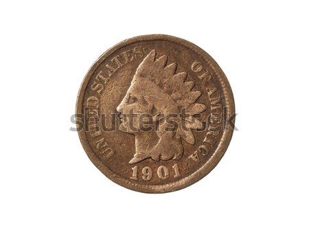 Starych jeden cent amerykański monety indian Zdjęcia stock © tab62