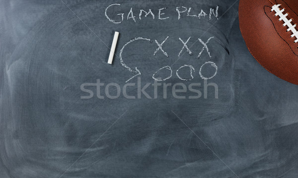 American football with game plan on chalkboard setting  Stock photo © tab62