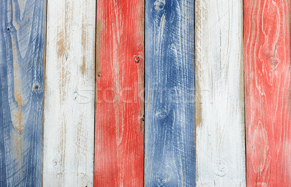 Vertical stressed boards painted in USA national colors Stock photo © tab62