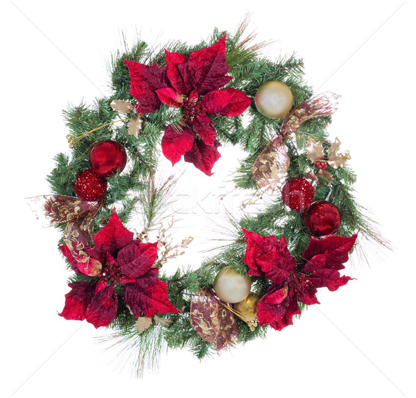 商业照片: 传统 · 节日 · 圣诞节 · 花圈 · 孤立 ·白