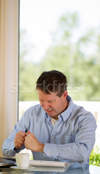 Foto stock: Hombre · maduro · ira · trabajo · vertical · imagen