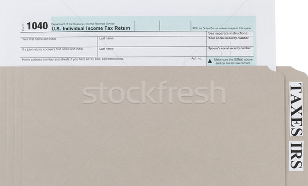Individueel inkomen belasting vorm map binnenkant Stockfoto © tab62