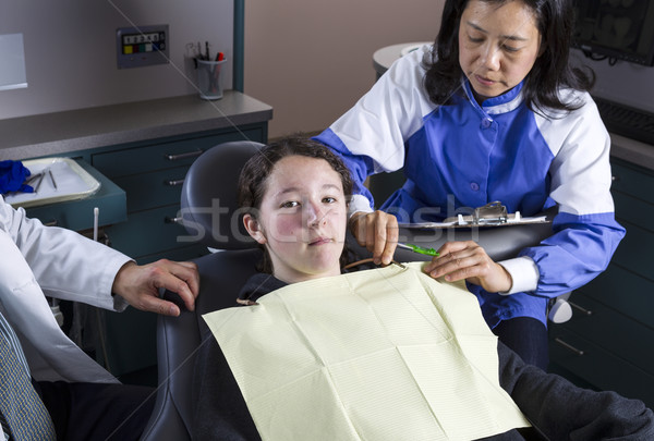 Young girl not thrilled at Dentist Office  Stock photo © tab62