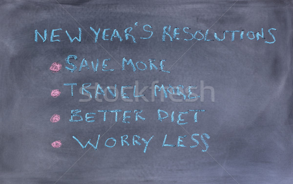 New Year resolutions written on erase chalkboard  Stock photo © tab62